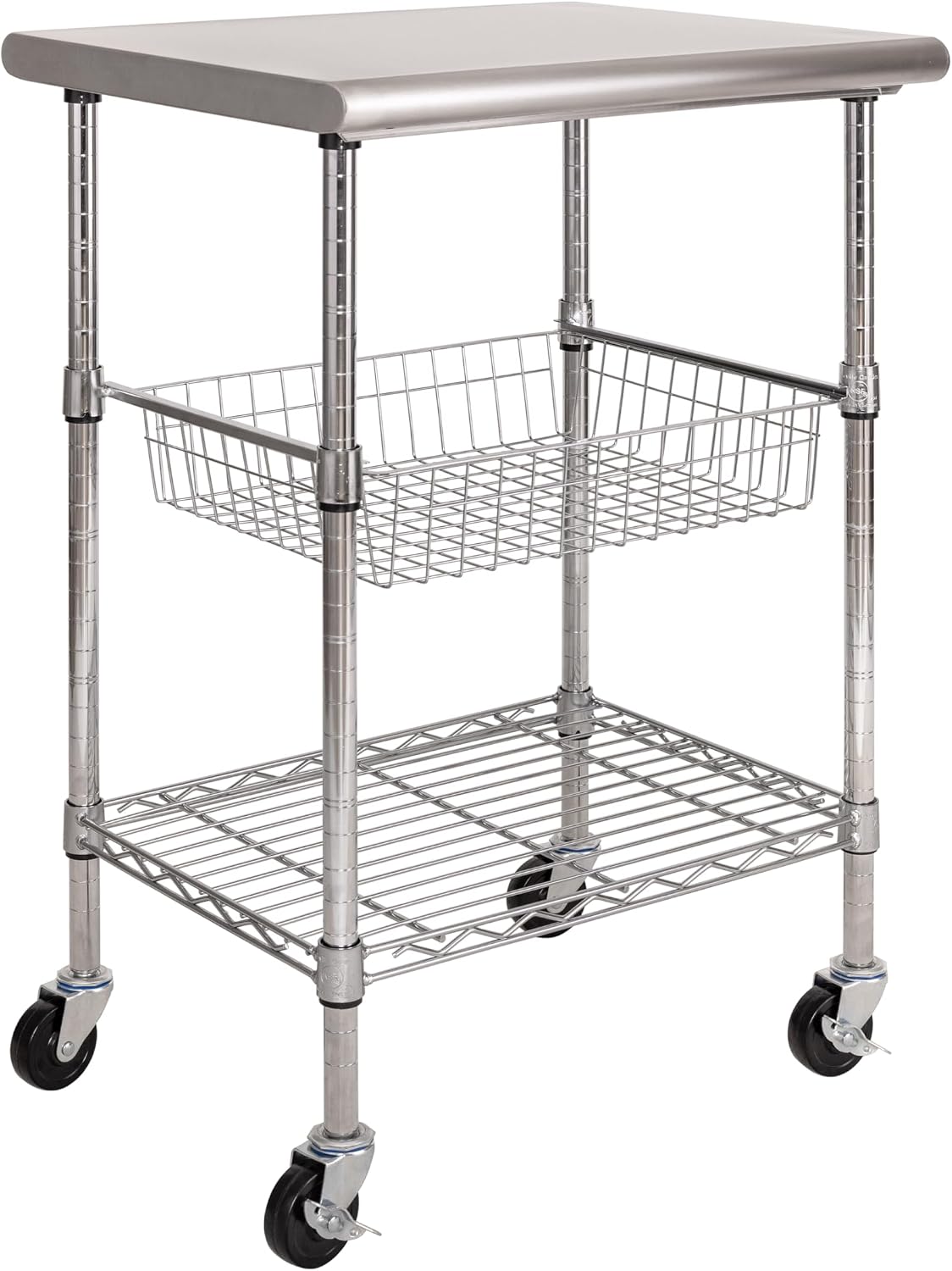 Commercial Kitchen On Wheels - Stainless Steel Commercial Prep Table Cart,