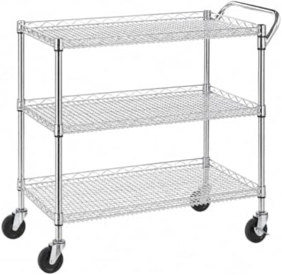 Commercial Kitchen On Wheels - Heavy Duty 3 Tier Rolling Utility