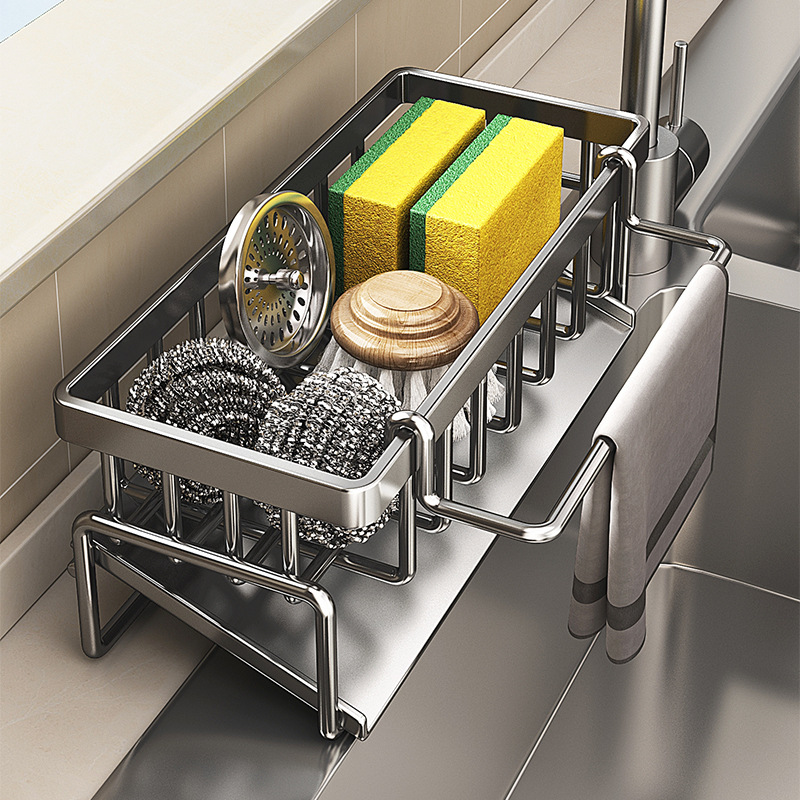 Commercial Kitchen Shelving - Compact Tap-Mounted Spice Shelf – Sink