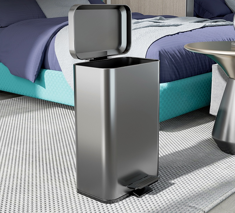 Commercial Kitchen Trash Can - 30 Liter Stainless Steel Foot Pedal