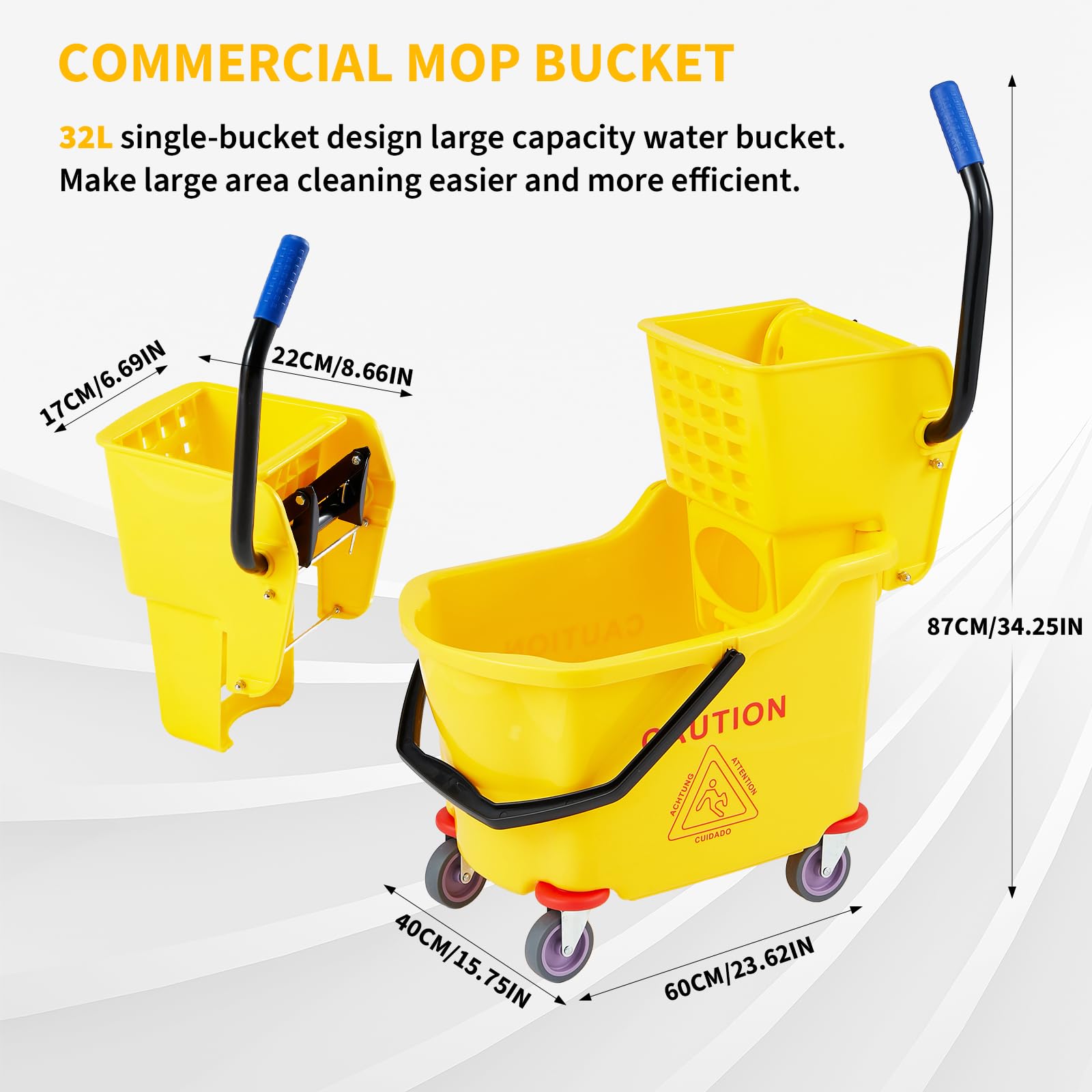Commercial Mop Bucket with Sid - Commercial Kitchen On Wheels 评论和价格