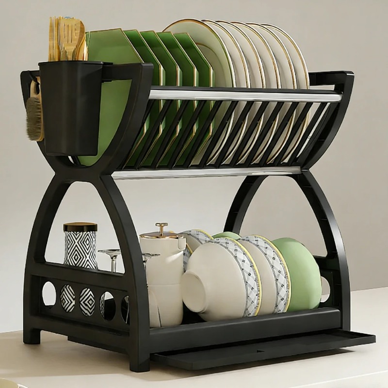 2 Tier Dish Drying Rack Kitche - Commercial Kitchen Shelving 评论和价格