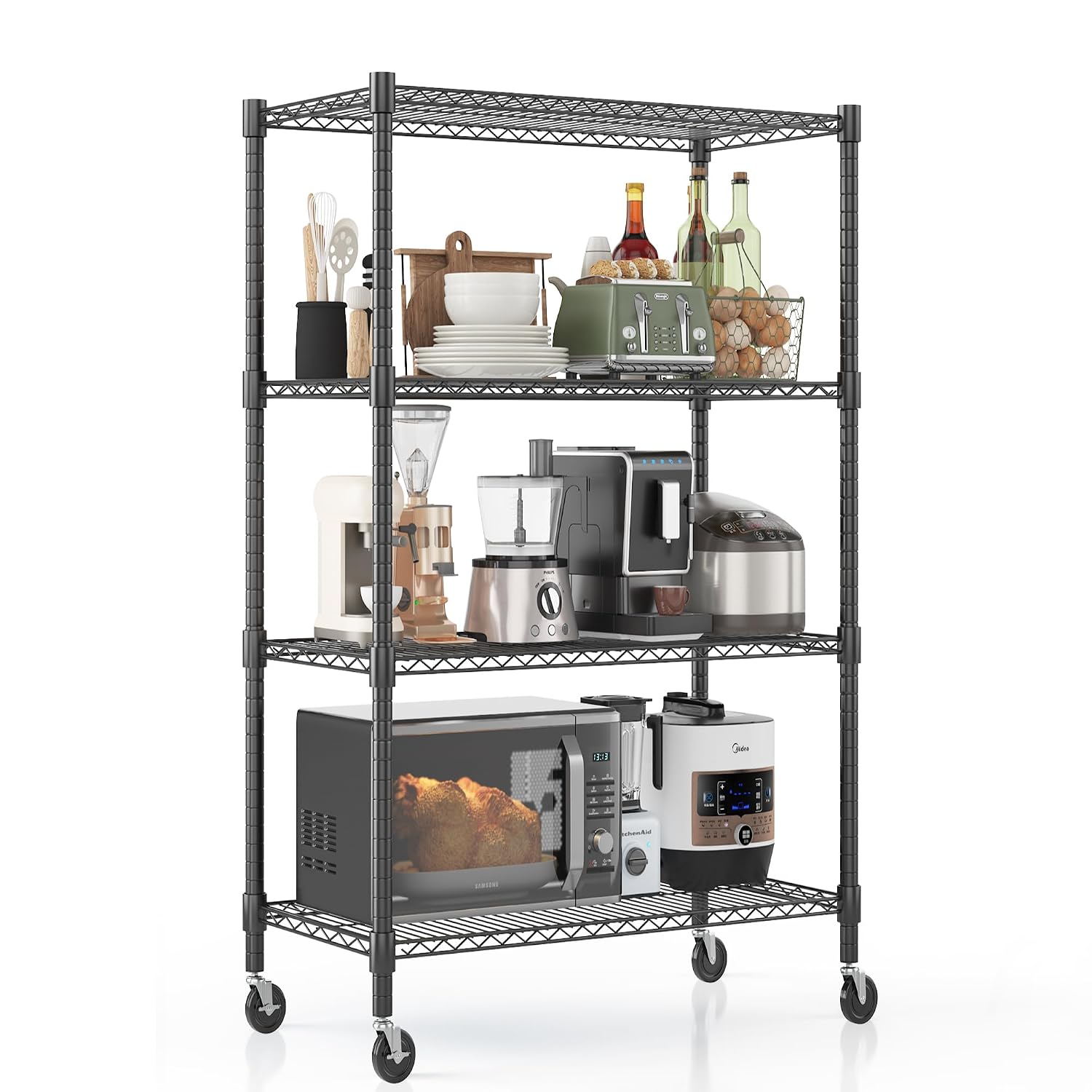 Metal Storage Shelves 4 Tier A - Commercial Kitchen On Wheels 评论和价格