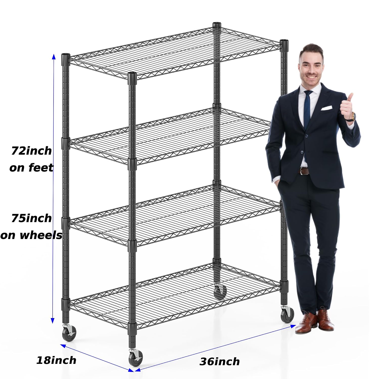 Metal Storage Shelves 4 Tier A - Commercial Kitchen On Wheels 评论和价格