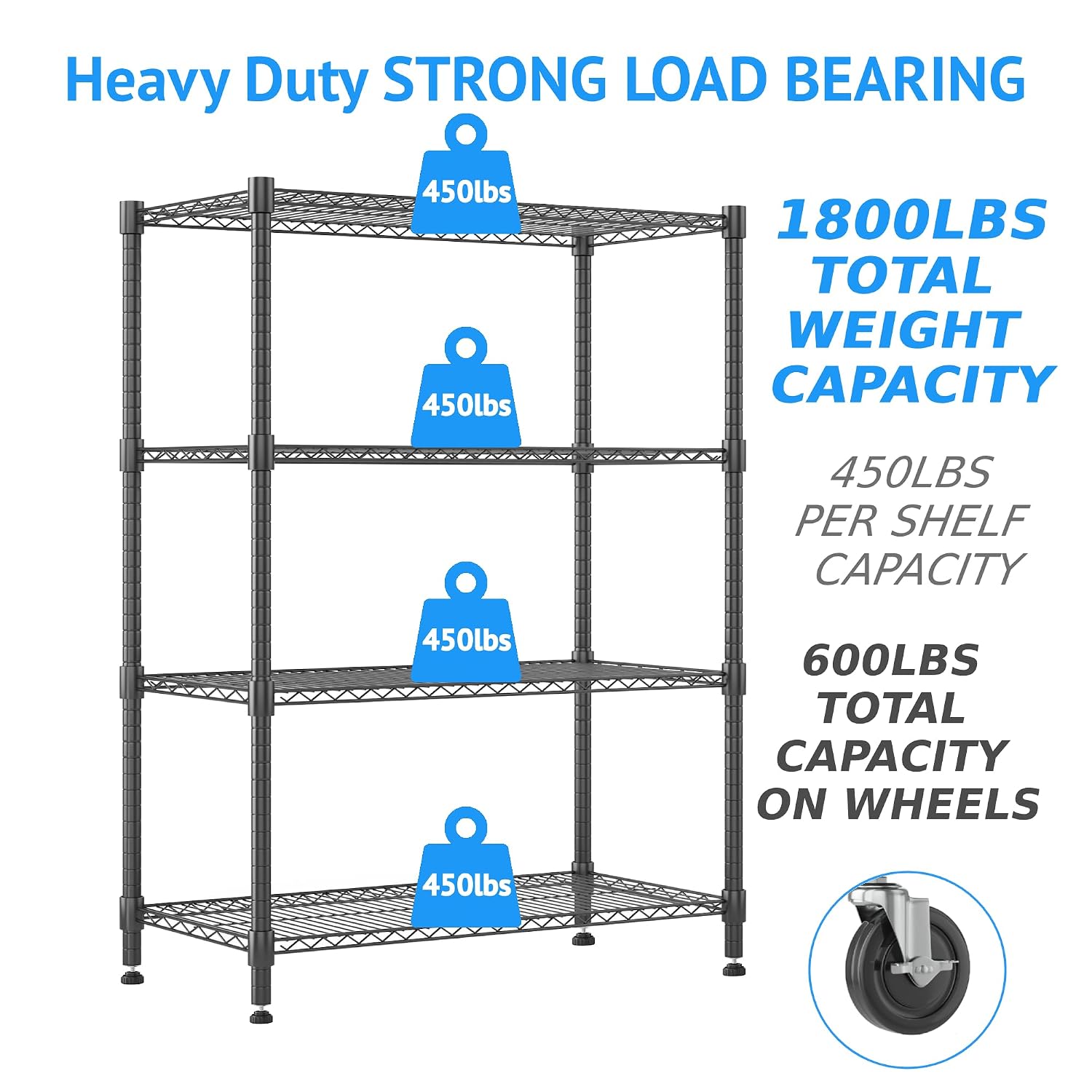 Metal Storage Shelves 4 Tier A - Commercial Kitchen On Wheels 评论和价格