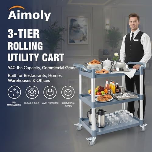 3-Tier Rolling Utility Cart on - Commercial Kitchen On Wheels 评论和价格