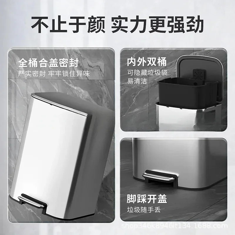 Stainless steel trash can kitc - Commercial Kitchen Trash Can 评论和价格