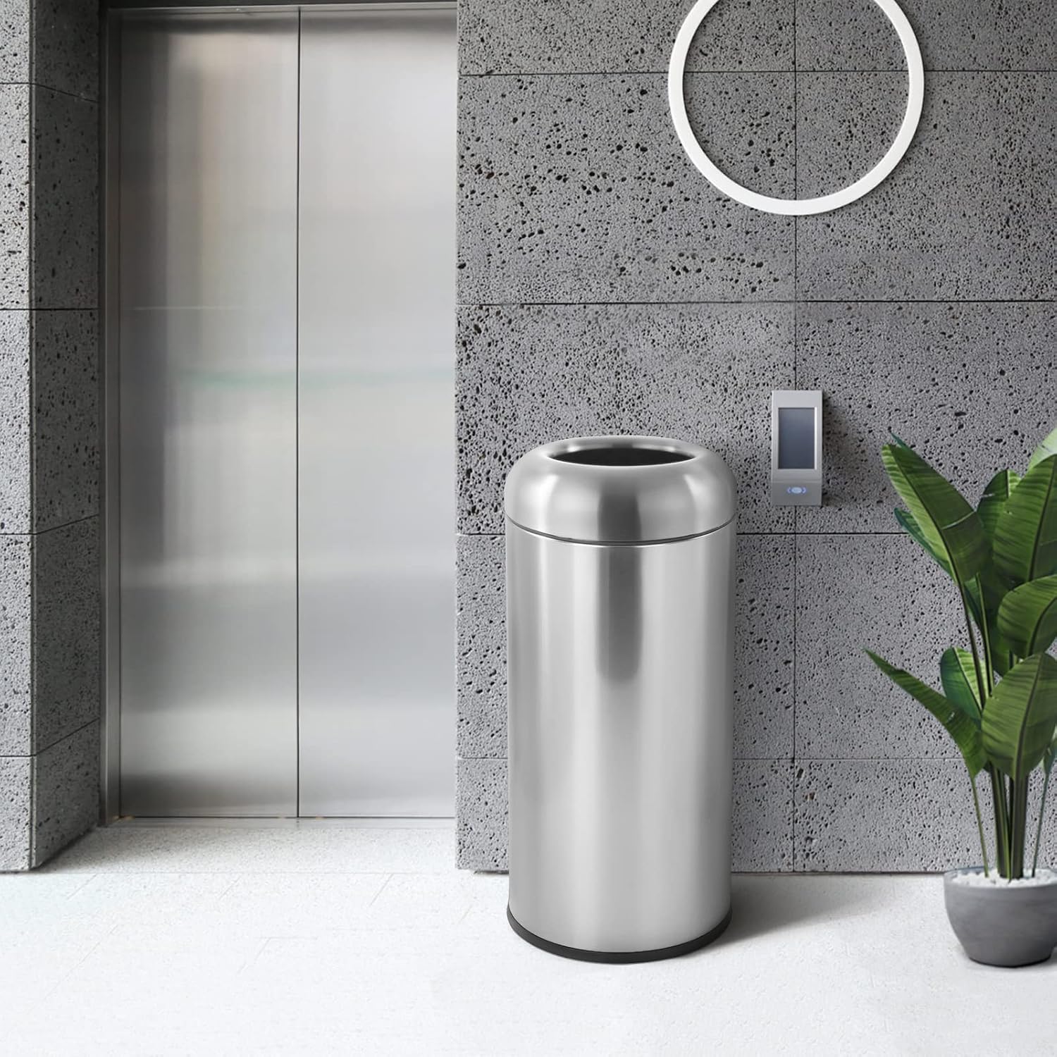 Large Stainless Steel Open‑Top - Commercial Kitchen Trash Can 评论和价格
