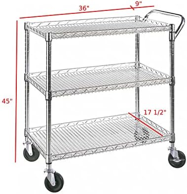 Heavy Duty 3 Tier Rolling Util - Commercial Kitchen On Wheels 评论和价格