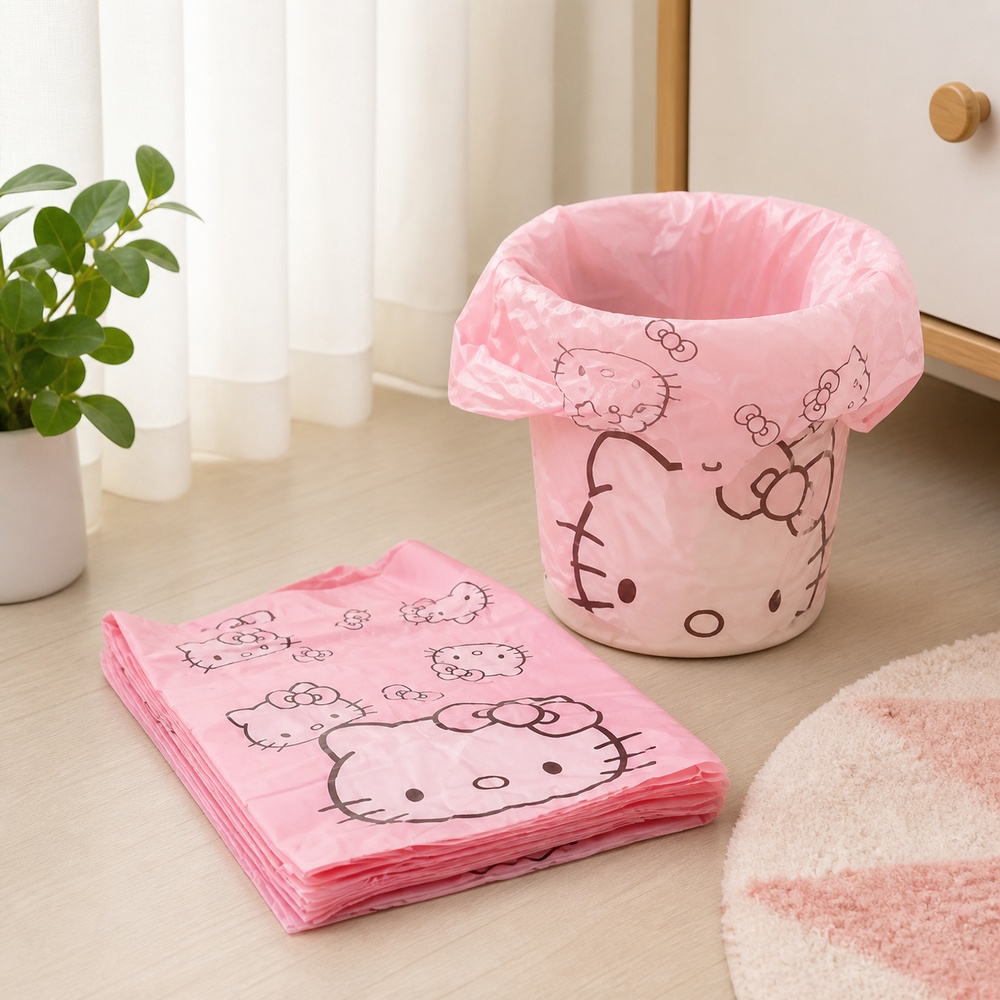 Pink Cartoon Cat Printed Vest  - Commercial Kitchen Trash Can 评论和价格