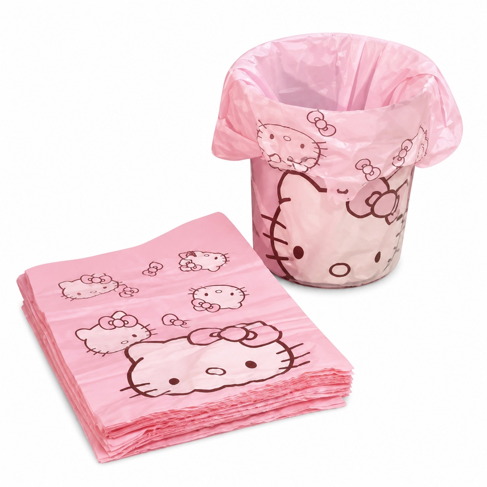 Pink Cartoon Cat Printed Vest  - Commercial Kitchen Trash Can 评论和价格