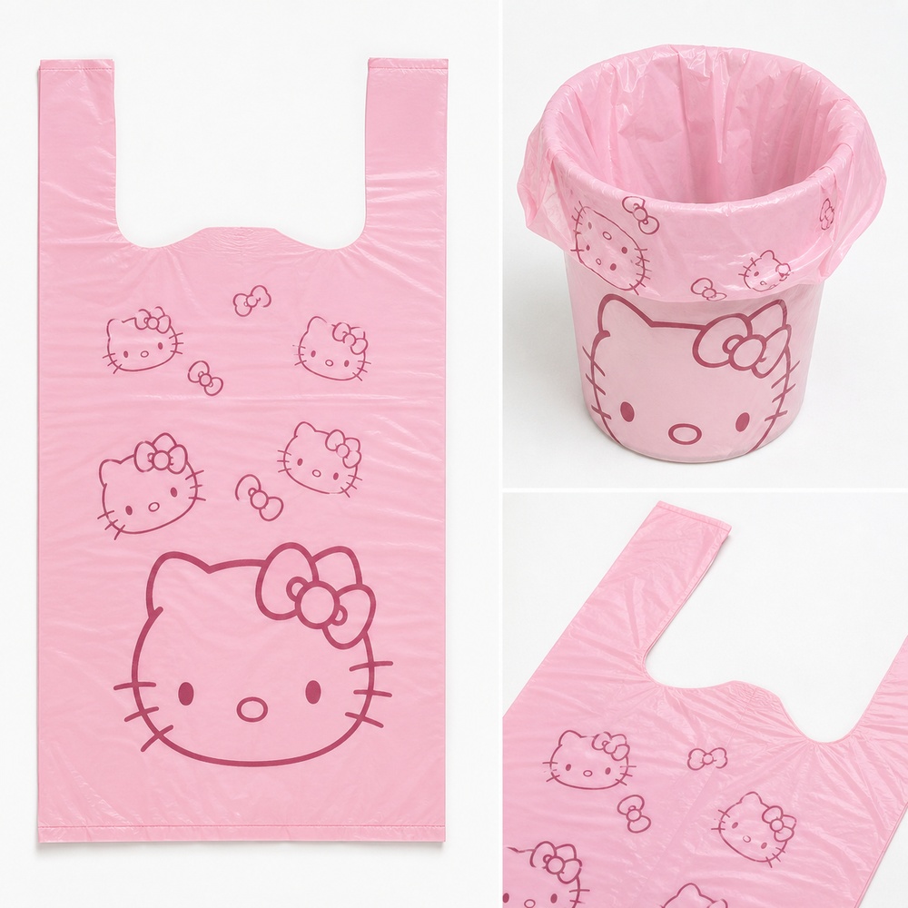 Pink Cartoon Cat Printed Vest  - Commercial Kitchen Trash Can 评论和价格
