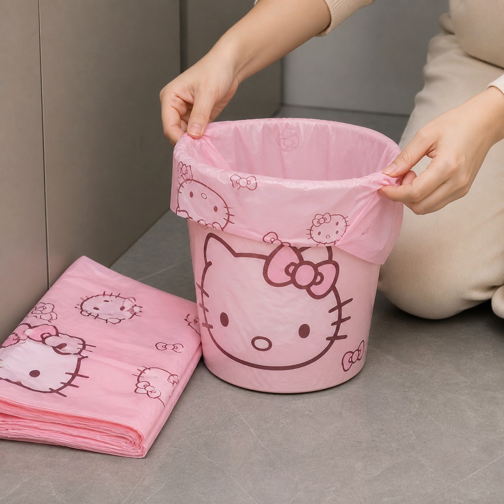 Pink Cartoon Cat Printed Vest  - Commercial Kitchen Trash Can 评论和价格