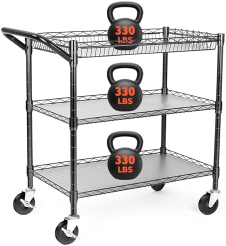 Heavy Duty Utility Cart, 990Lb - Commercial Kitchen On Wheels 评论和价格