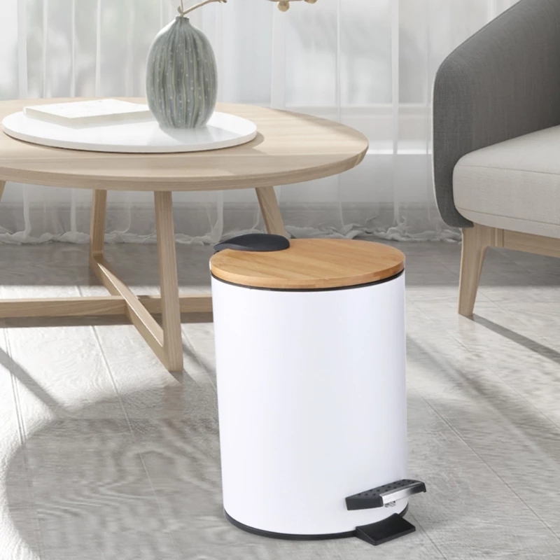 3/5L Wooden Flip Step Trash Ca - Commercial Kitchen Trash Can 评论和价格