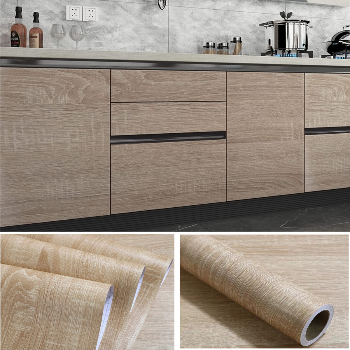6M Peel and Stick Wood Grain W - Commercial Kitchen Prep Table 评论和价格