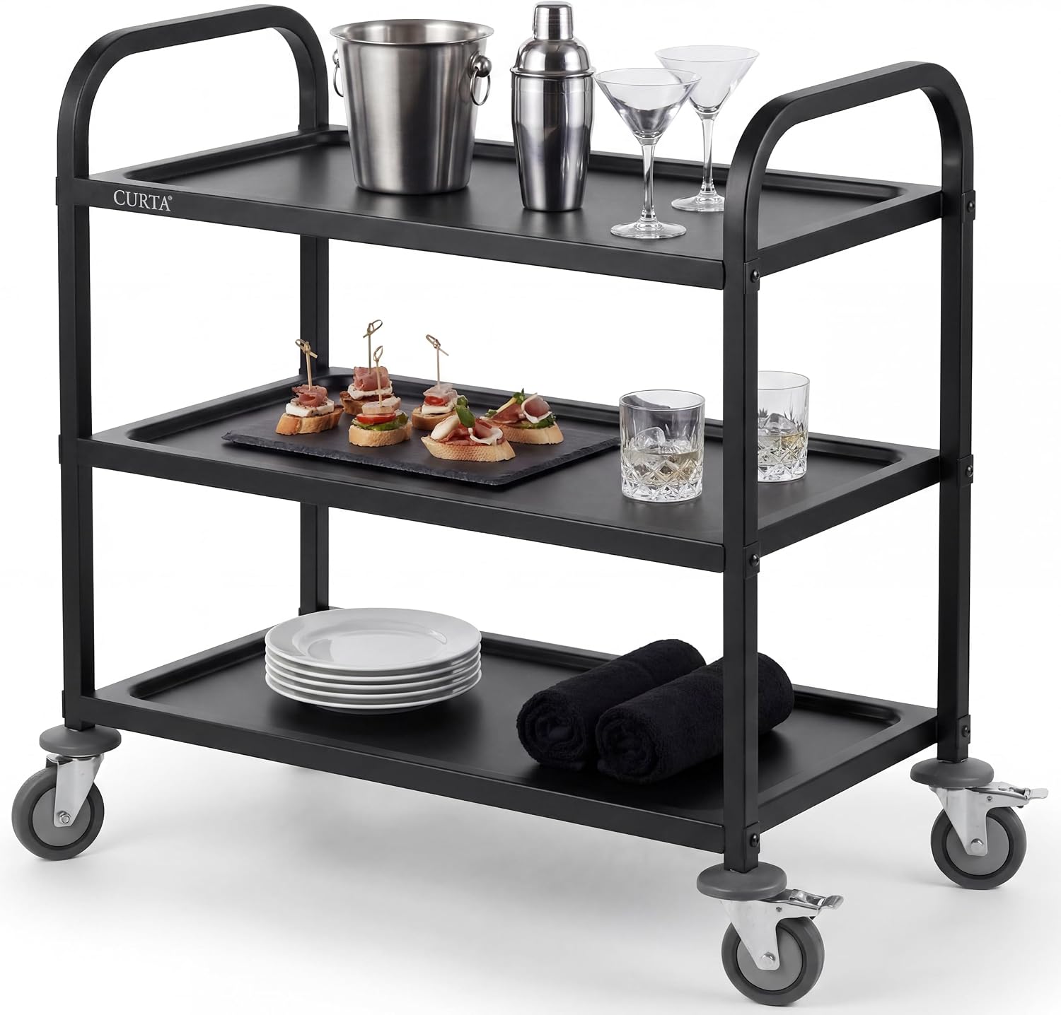 Black Stainless Steel Serving  - Commercial Kitchen On Wheels 评论和价格