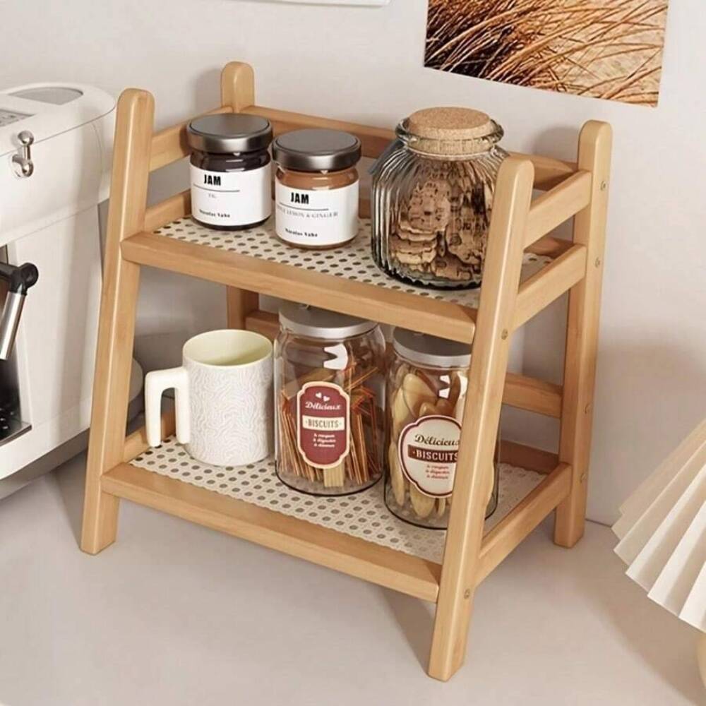 2-Tier Bamboo Countertop Stora - Commercial Kitchen Shelving 评论和价格