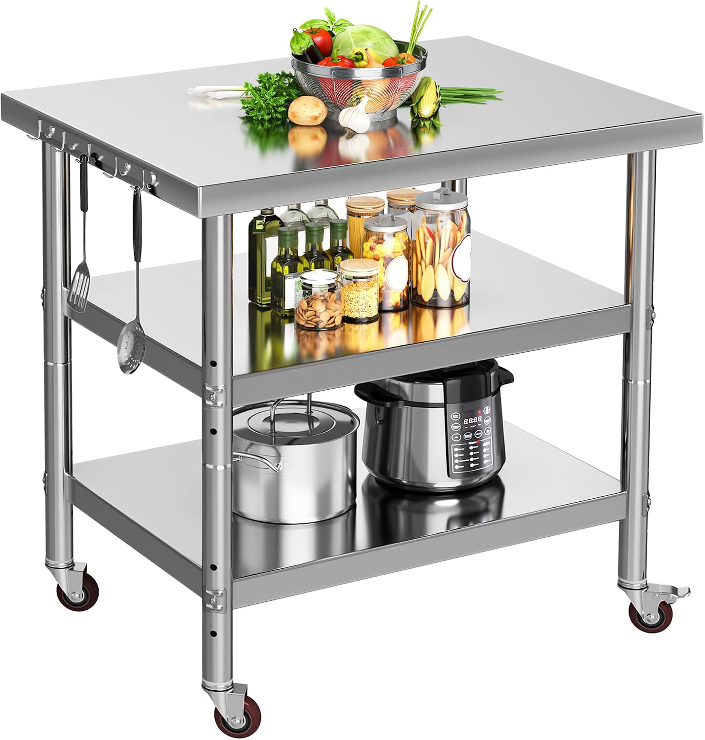 Stainless Steel Food Prep Tabl - Commercial Kitchen On Wheels 评论和价格