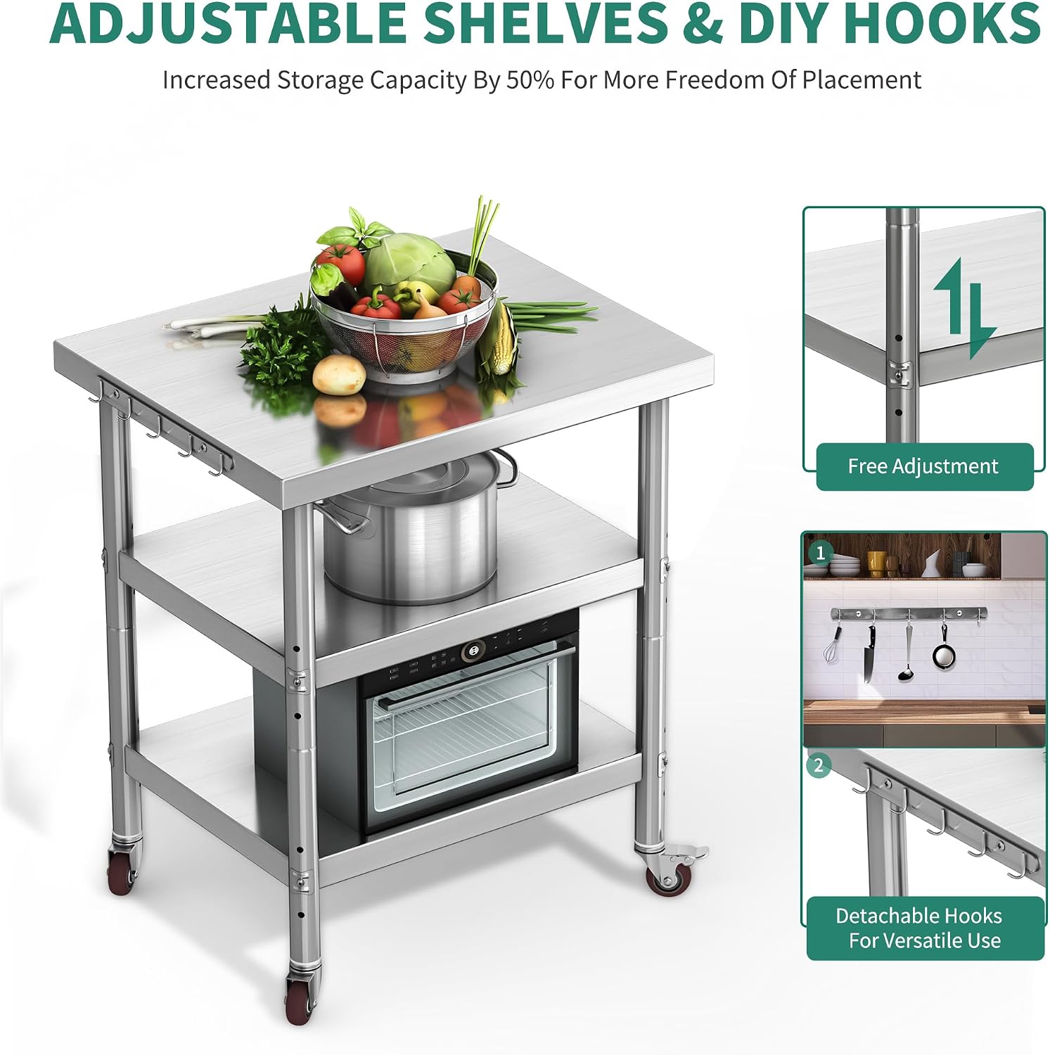 Stainless Steel Food Prep Tabl - Commercial Kitchen On Wheels 评论和价格