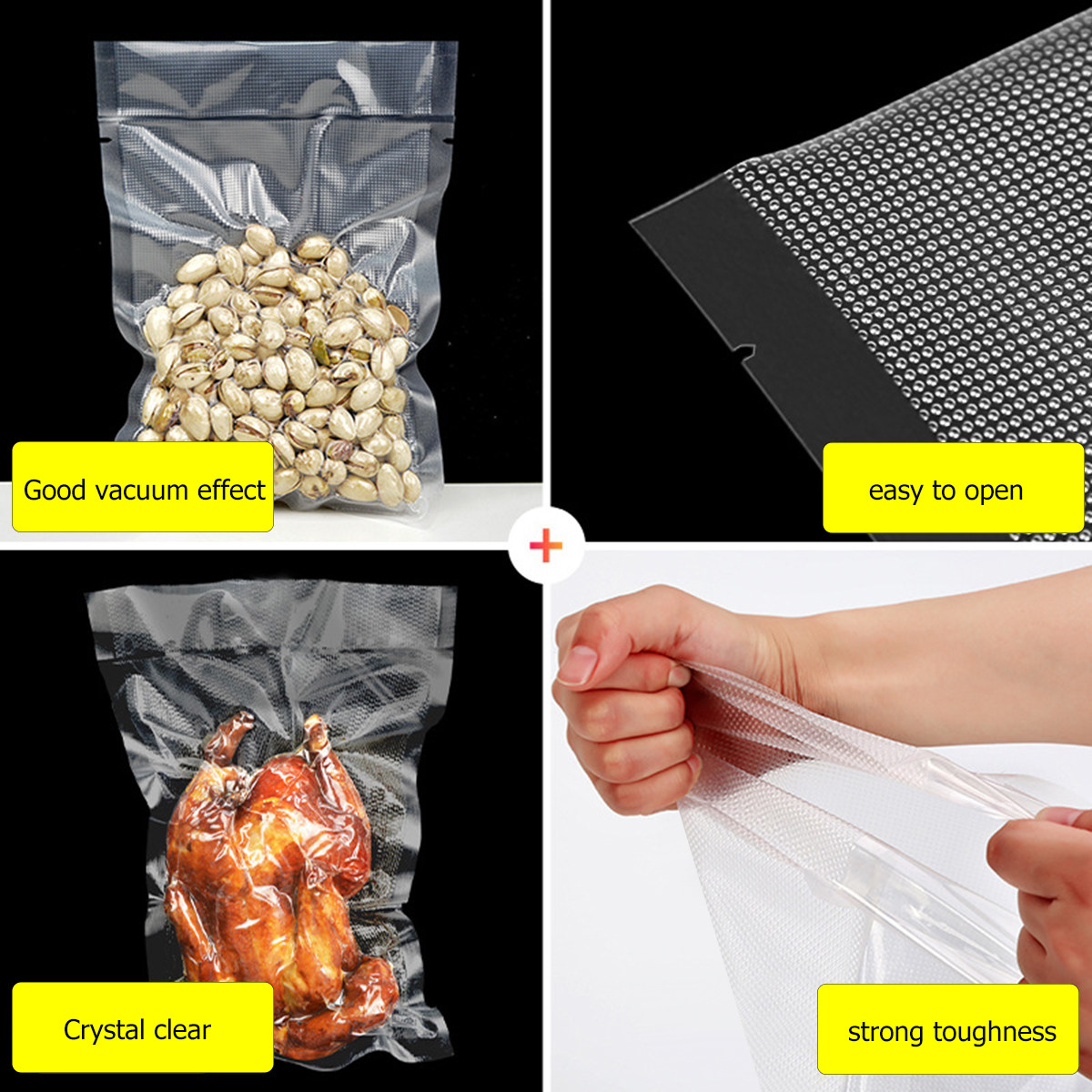 100Pcs Transparent Vacuum Seal - Vacuum Sealer 评论和价格