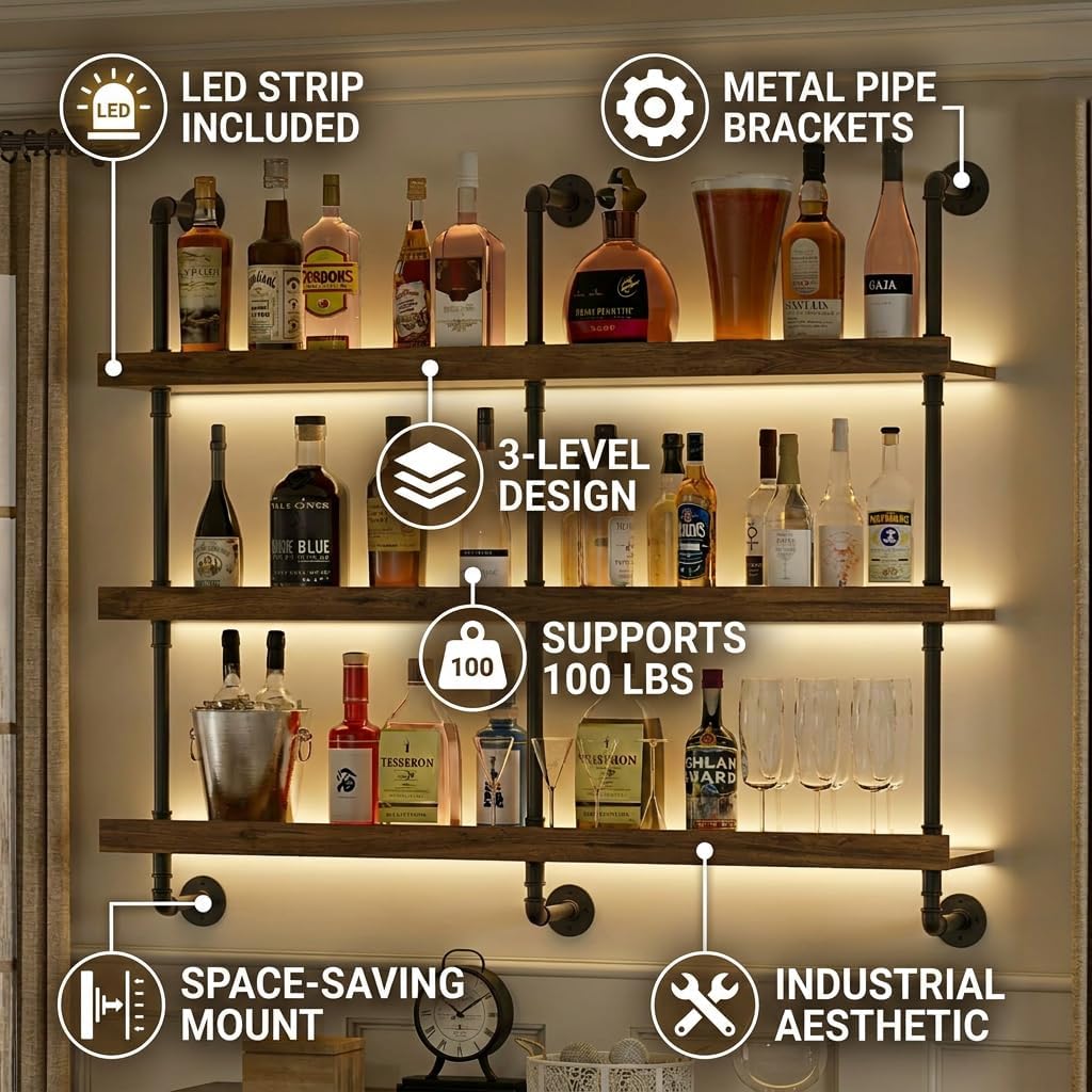 Wall Mounted Wine Rack With LE - Commercial Kitchen Shelving 评论和价格