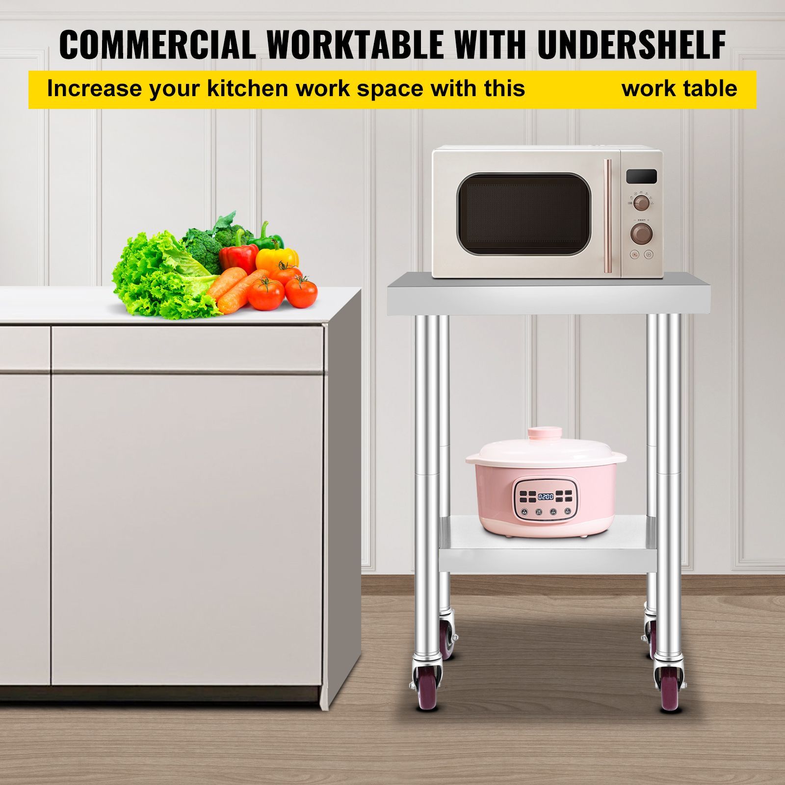 Stainless Steel Work Table 24  - Commercial Kitchen Prep Table 评论和价格