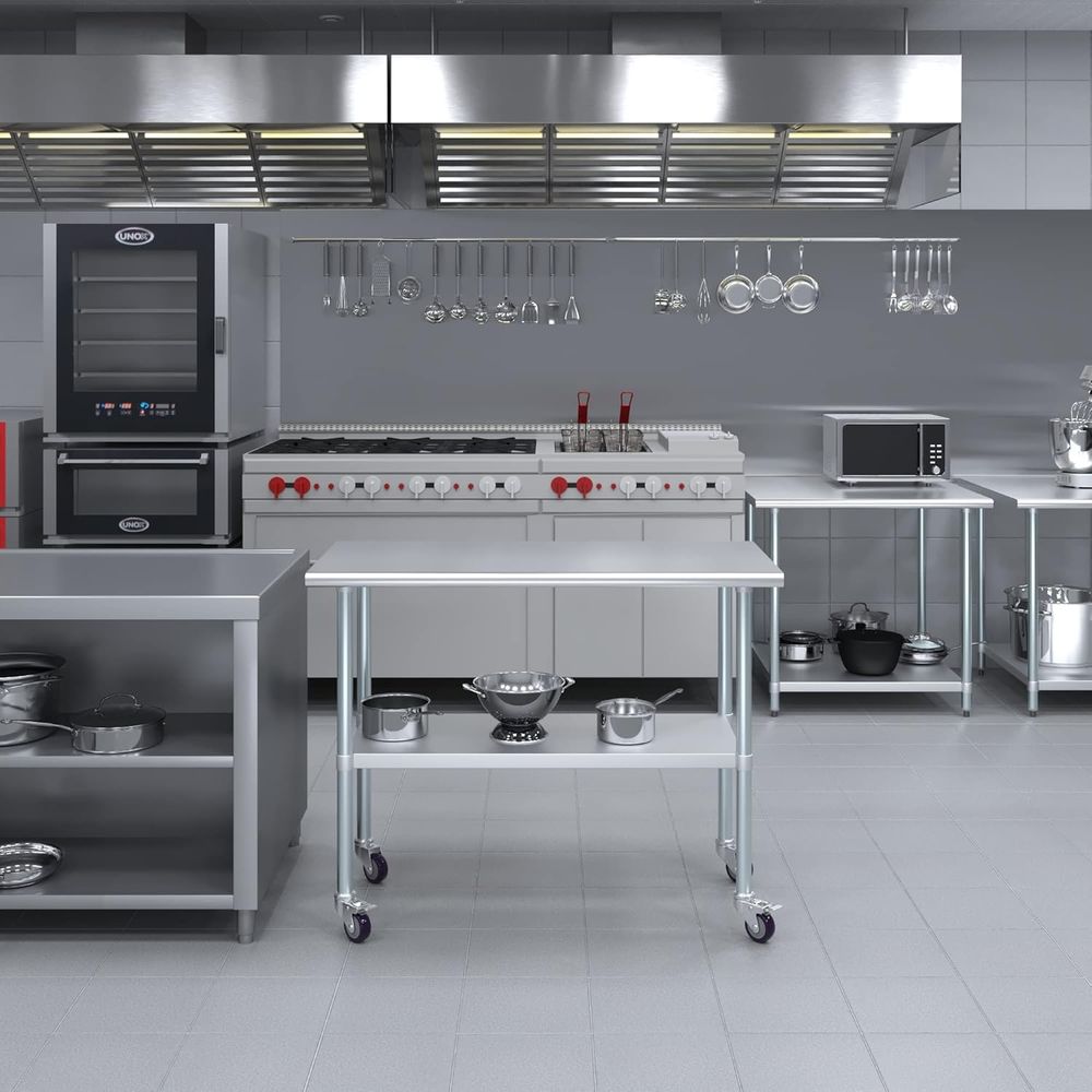 StainlSteel Table + Add Caster - Commercial Kitchen Prep Table 评论和价格