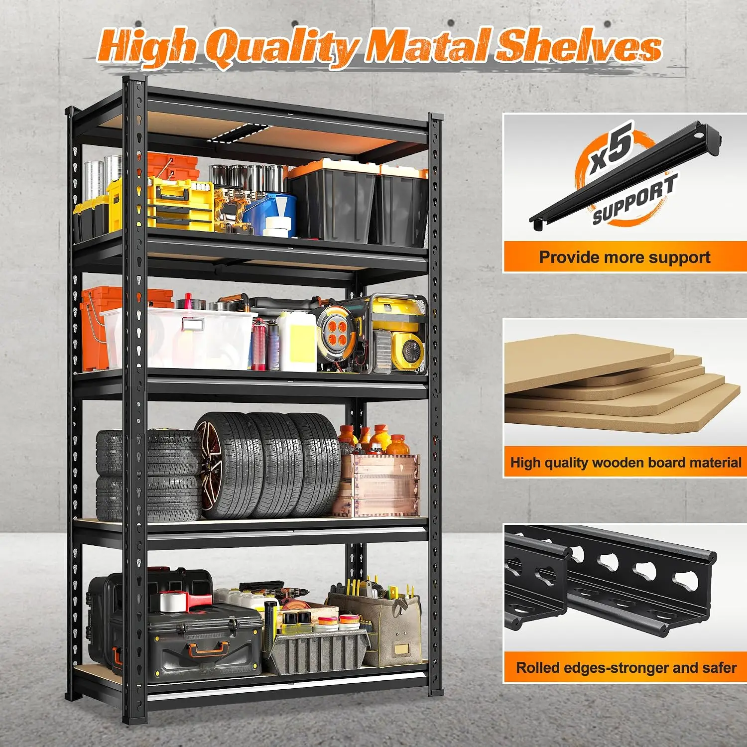 2PCS Storage Shelves,5 Tier Ga - Commercial Kitchen Shelving 评论和价格