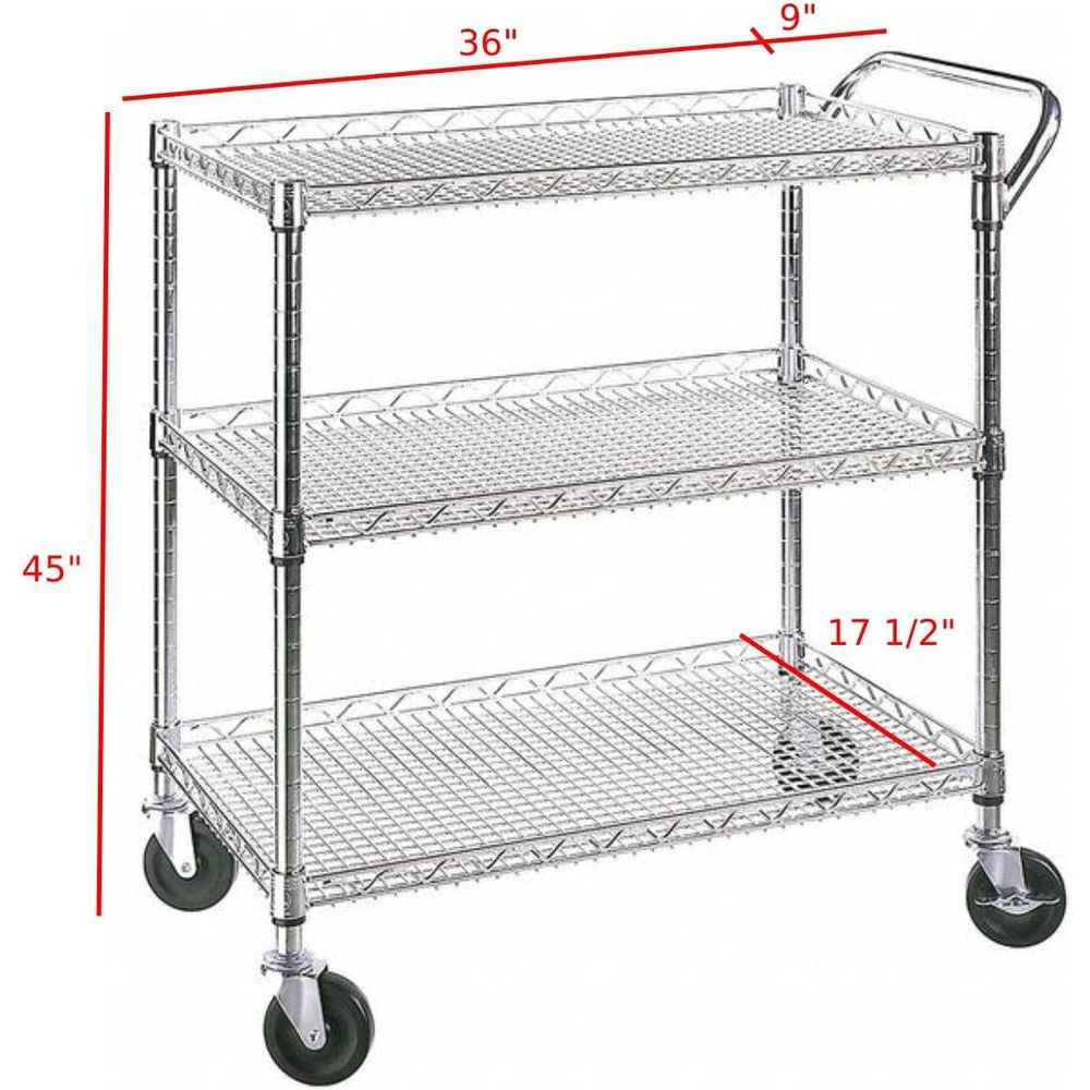 Heavy Duty 3 Tier Rolling Util - Commercial Kitchen On Wheels 评论和价格