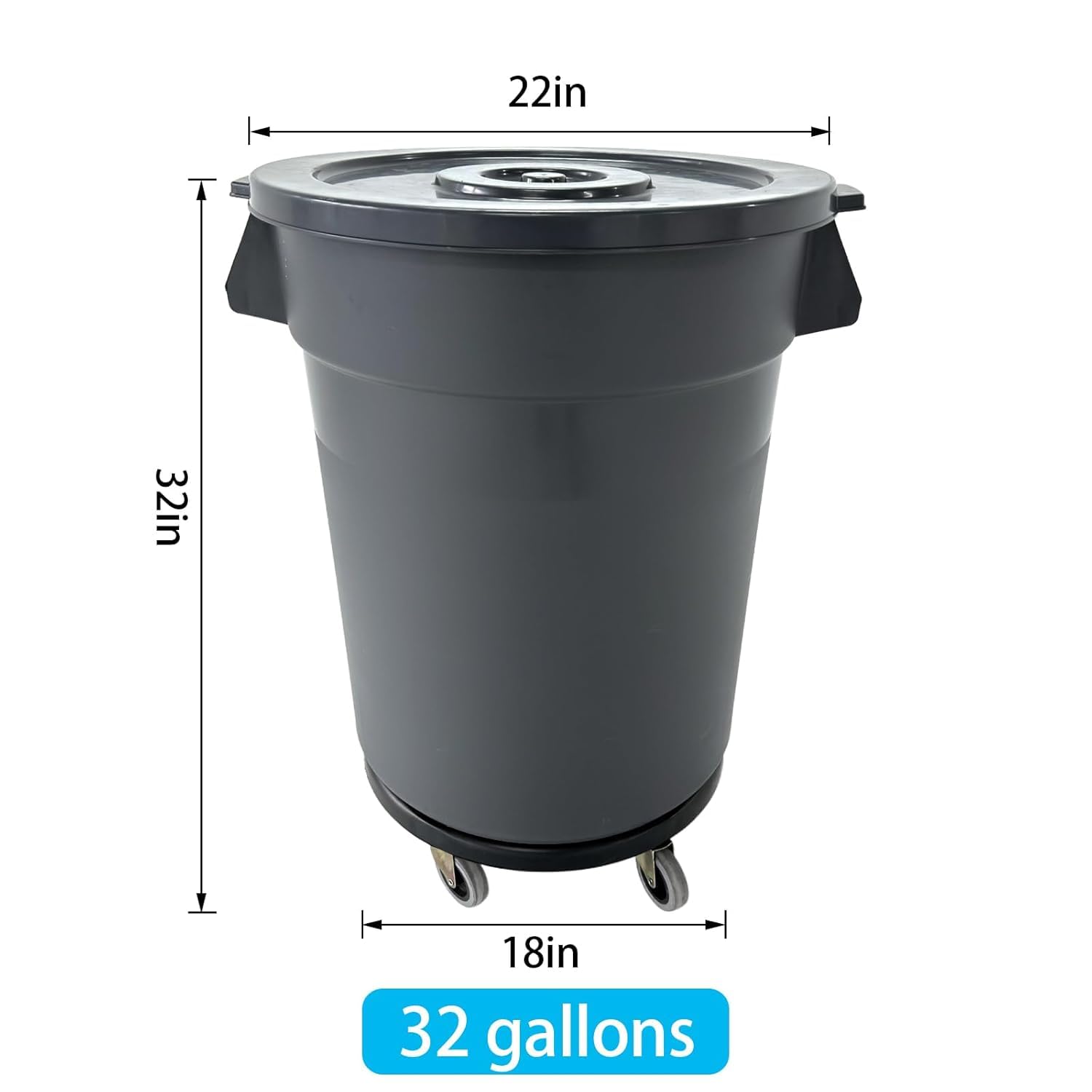 32 Gallon Outdoor Trash Can He - Commercial Kitchen Trash Can 评论和价格